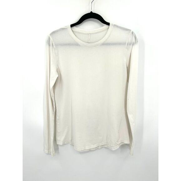lululemon athletica Tops - LULULEMON *Flawed* Women's White Long Sleeve Relaxed Fit Workout Shirt Medium